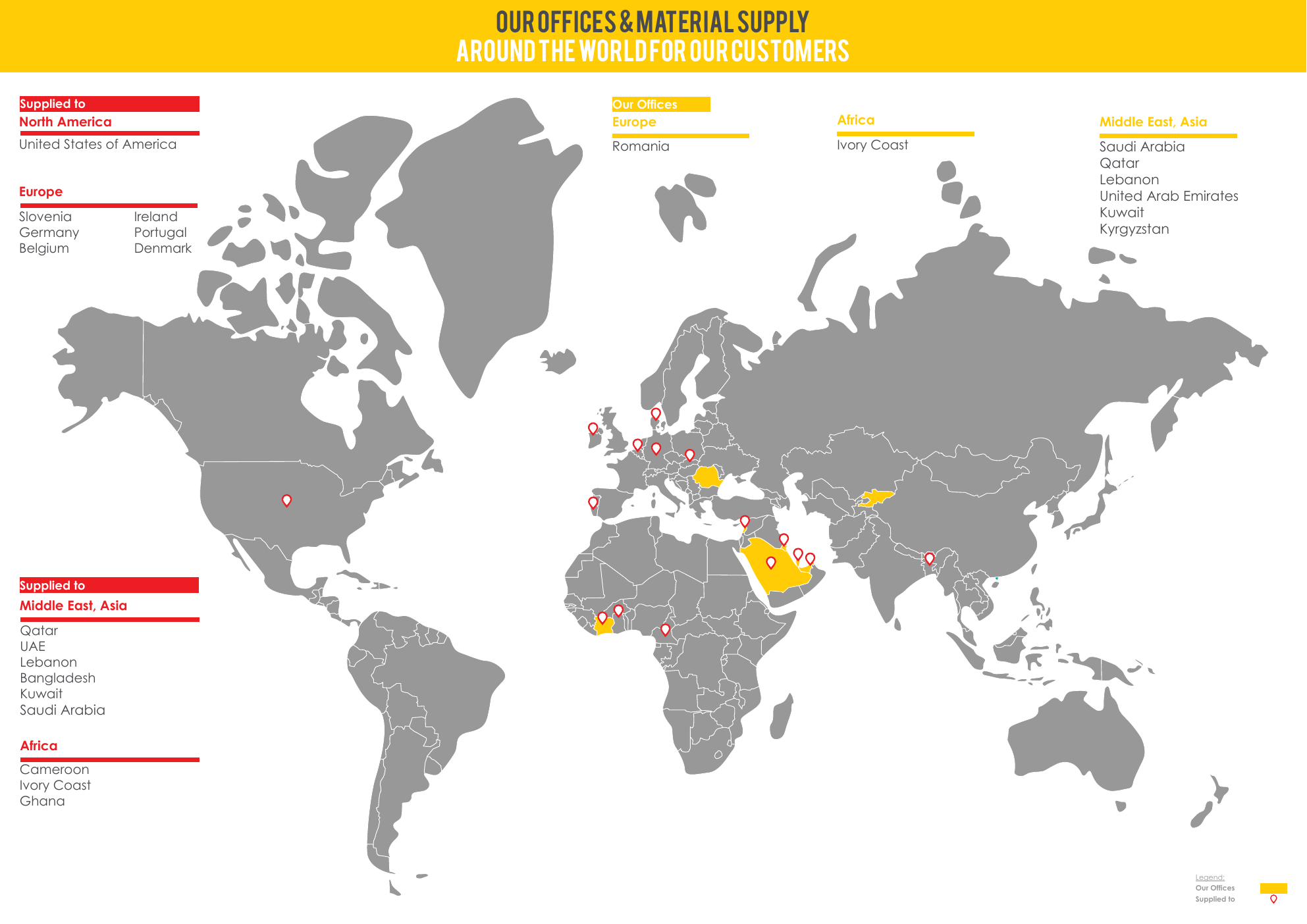 SKALA international offices and supplied markets
